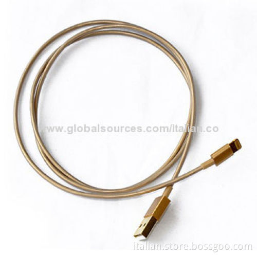 Golden USB Cable for iPhone 5/5C/5S, Support Latest IOSNew